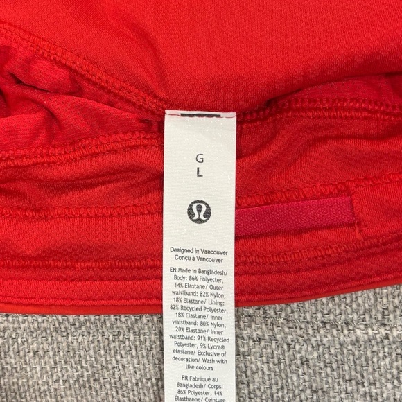 NWT Lululemon Fast And Free High Rise Split Shorts 3" Size Large In Lulu Red - Picture 5 of 6